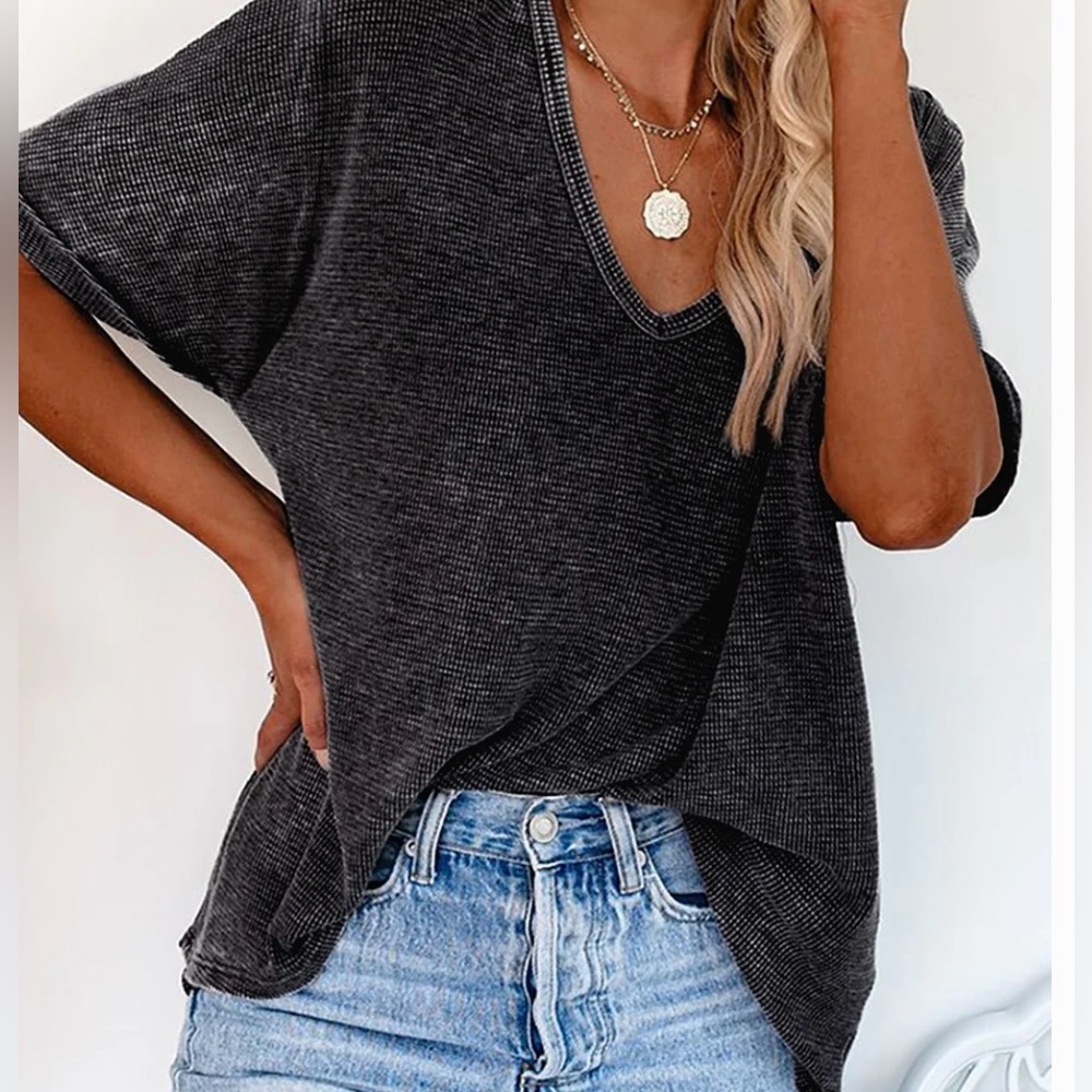 Oversized Waffle Knit Top